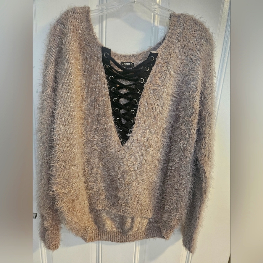 Express Faux Fur Sweater